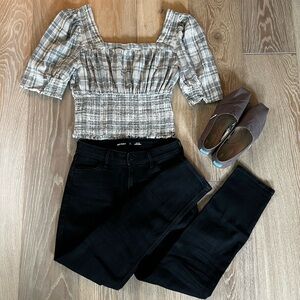 Black Old Navy High Rise Straight Jeans